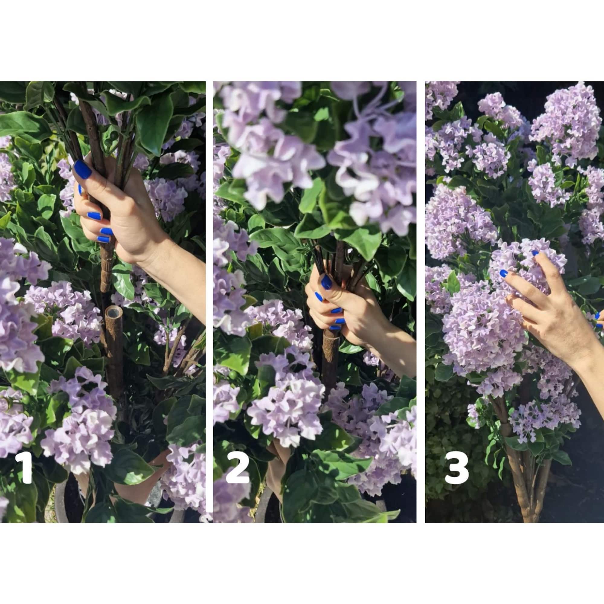 GreenSmart Dekor 4ft. Artificial Lilac Tree Plant in Black Pot